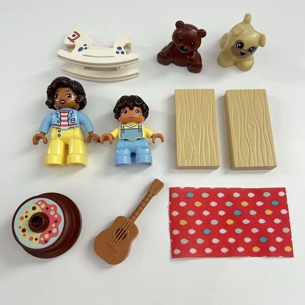 3 Lego Duplo Playhouse 10929 Replacement Minifigures Bear Dog Rocking Horse Cake